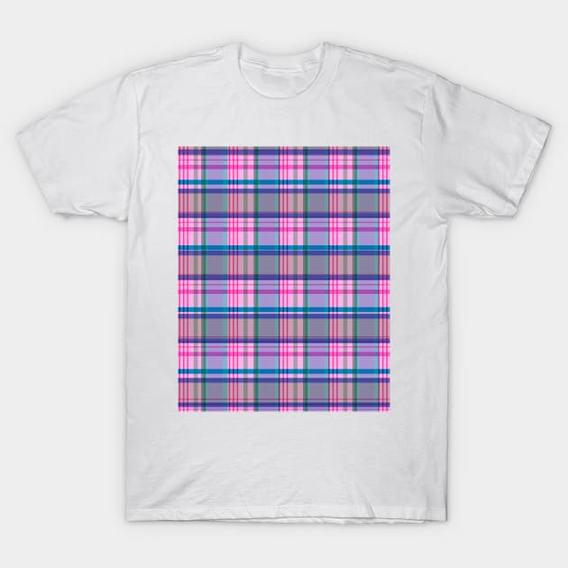 Pink and Purple Plaid Pattern T-Shirt by OpalEllery